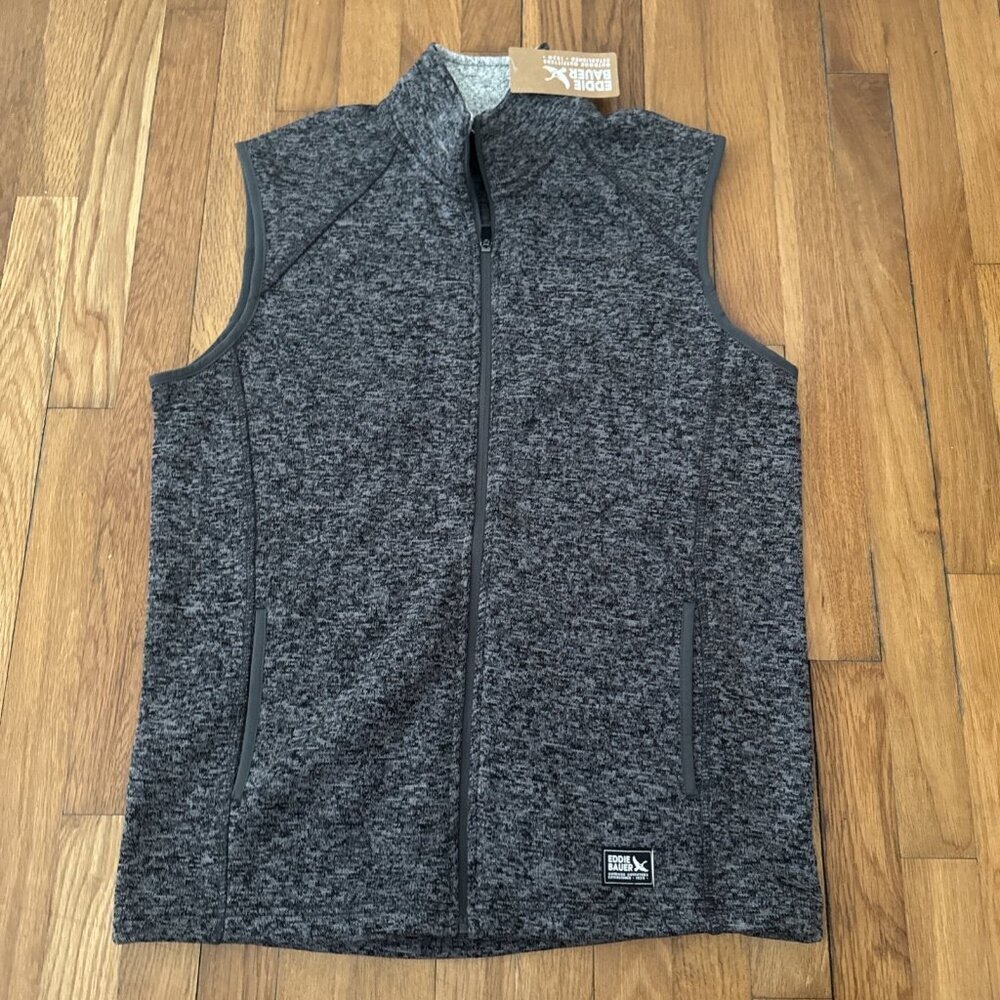 Eddie Bauer Men's Mr Radiator Vest Fleece Lined Outdoor Black-Black Heater SizeM